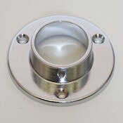 Wall mount flange for 1-1/4" round hangrail or pipe - chrome