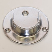 U-flange for 1-1/4" round hangrail or pipe - chrome