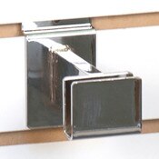 Slatwall hangrail bracket - 3" for 1/2"x1-1/2" rectangular tubing - chrome