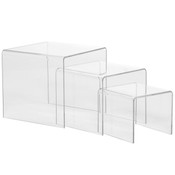 Acrylic risers - 3" 4" 5" high set of 3 - clear