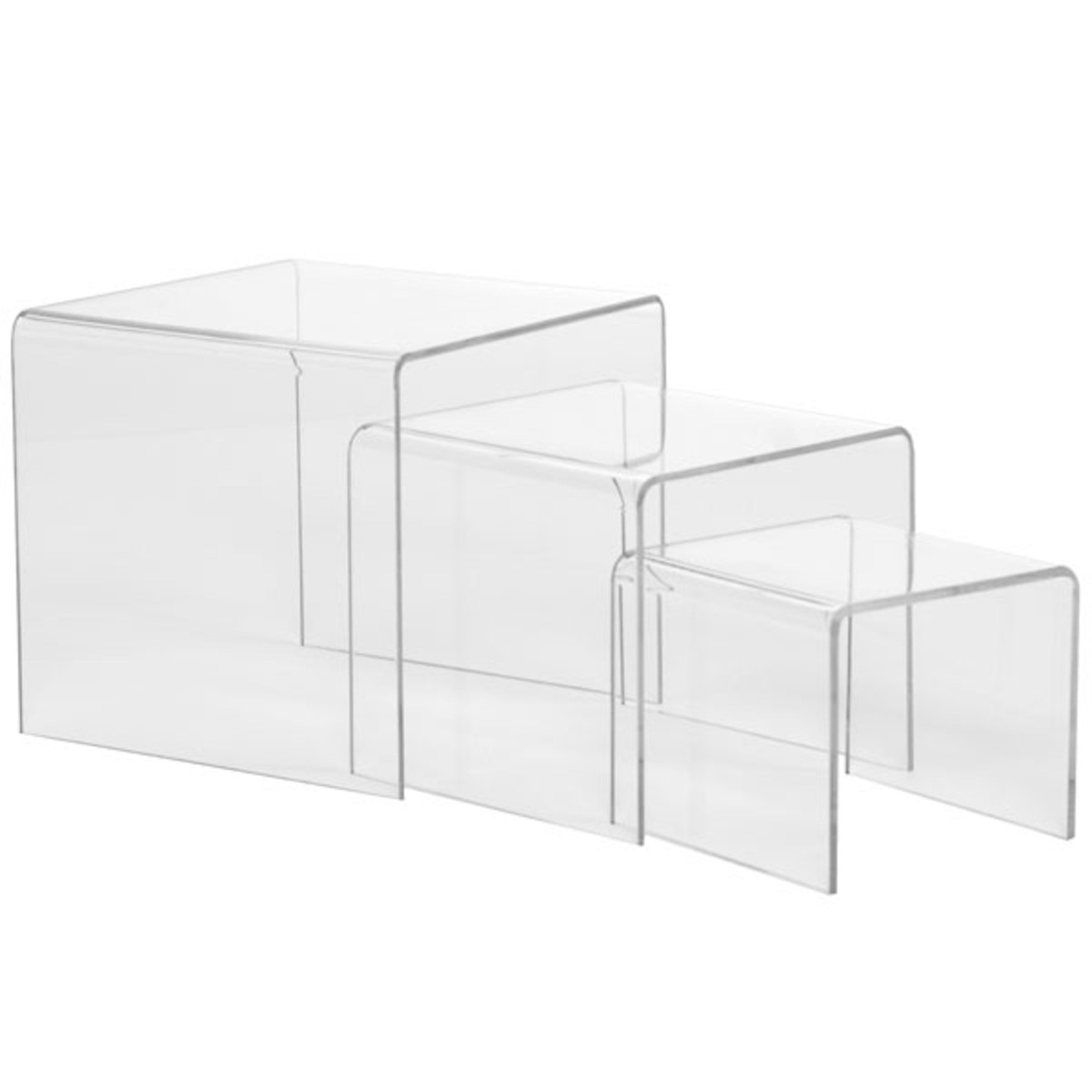 Acrylic risers - 3" 4" 5" high set of 3 - clear