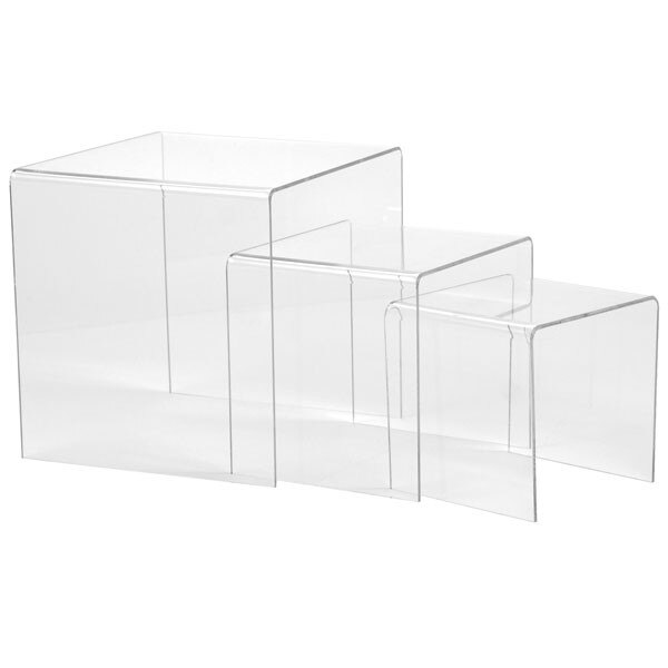 Acrylic risers - 5" 6" 8" high set of 3 - clear