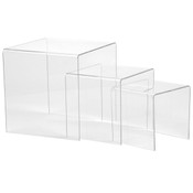 Acrylic risers - 5" 6" 8" high set of 3 - clear