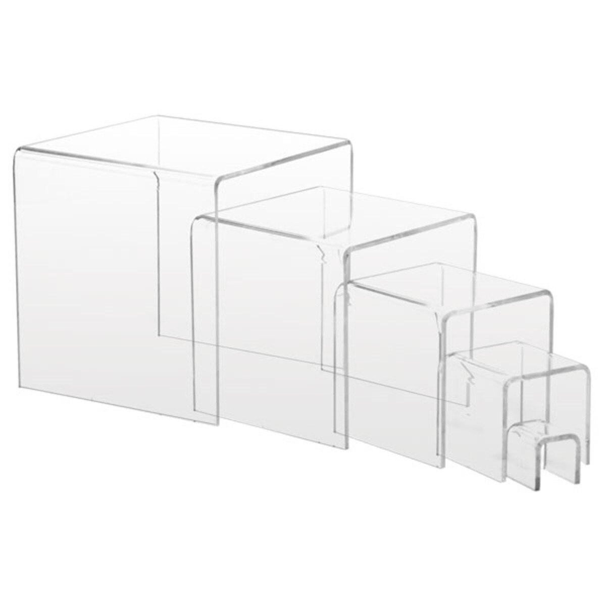 Acrylic risers - 1" -5" high set of 5 - clear