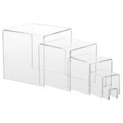 Acrylic risers - 1" -5" high set of 5 - clear
