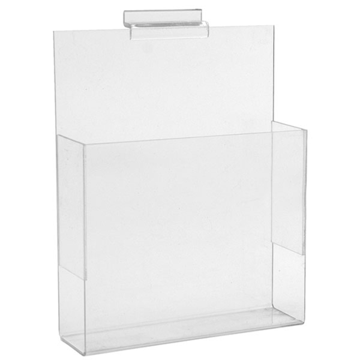Slatwall literature holder 8-1/2"w x 11"h clear acrylic