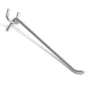 Pegboard hook 8" - long 1/4" wire - zinc