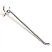 Pegboard hook 10" - long 1/4" wire - zinc