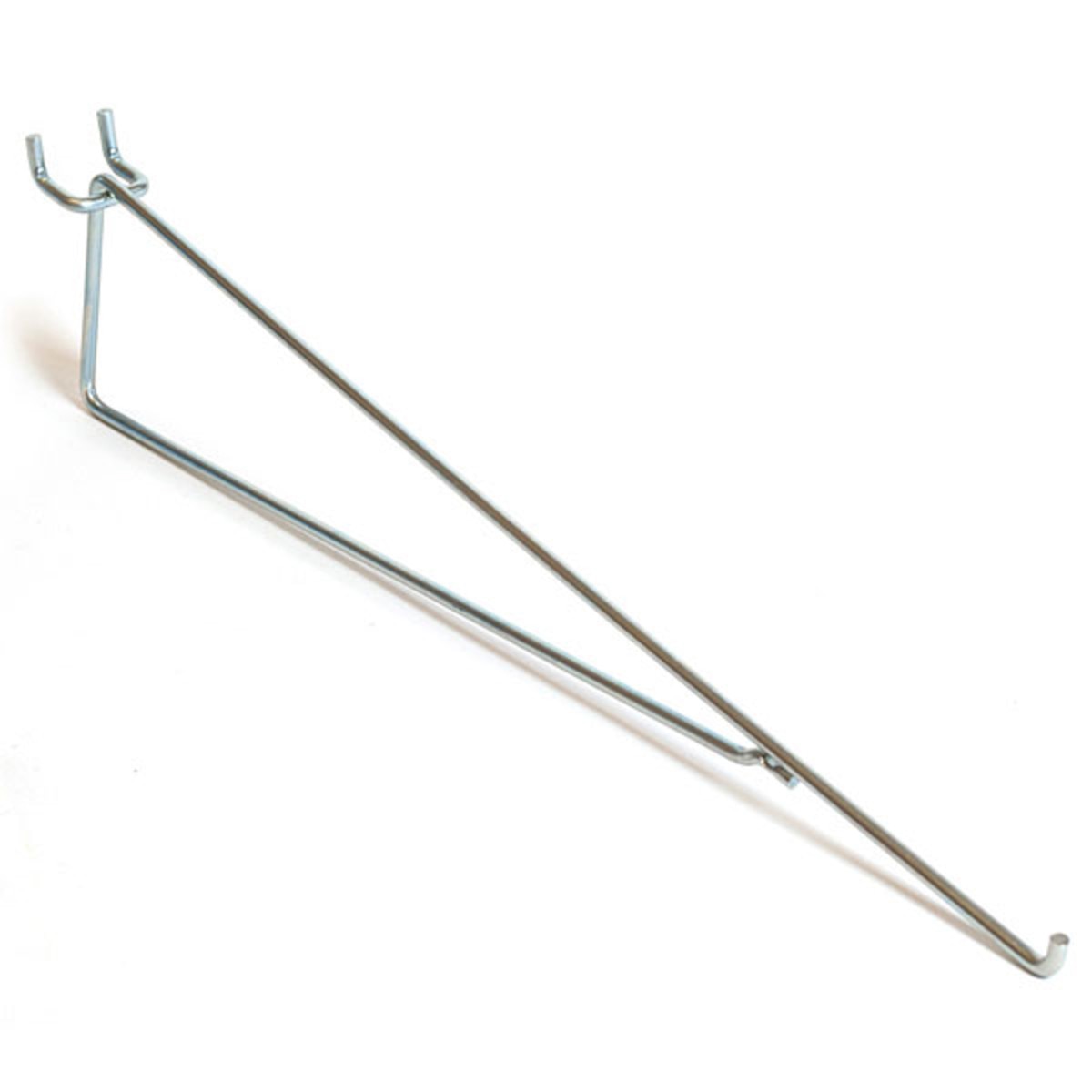 Pegboard shelf bracket 12" for 1/4" pegboard - zinc