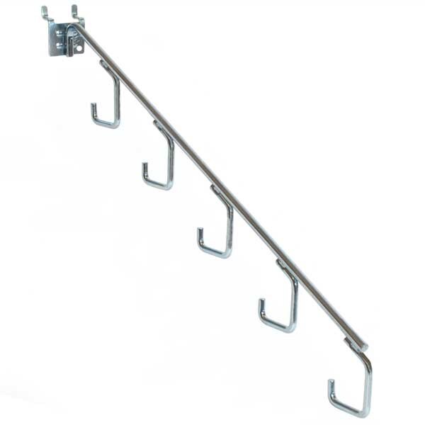 Pegboard waterfall 5-hook - zinc