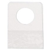 Merchandise hang tab with round hole 7/8"w x 1-1/4"h - clear 100/pack