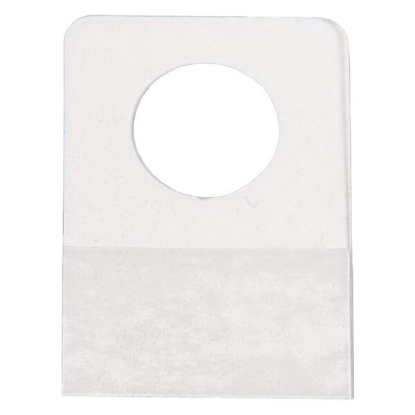 Merchandise hang tab with round hole 7/8"w x 1-1/4"h - clear 100/pack