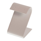 Earring stand S-shaped 3-1/4"h - white leatherette