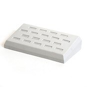 Ring tray 18 slot - white leatherette