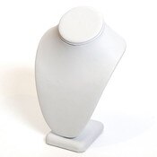 Necklace bust display 10"h - white leatherette