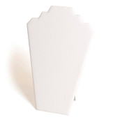 Necklace display padded card 12-1/2"h - white leatherette