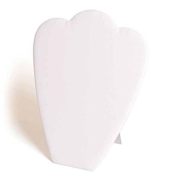 Necklace display padded card with rounded top 10-7/8"h - white leatherette