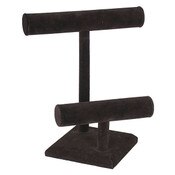 Jewelry T-bar 2-tier 9-1/2" x 11"h - black