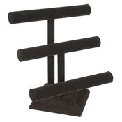 Jewelry T-bar 3-tier 12" x 13"h - black