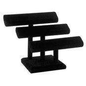 Oval Shaped T-Bar Displayer 3 Tier - black velvet