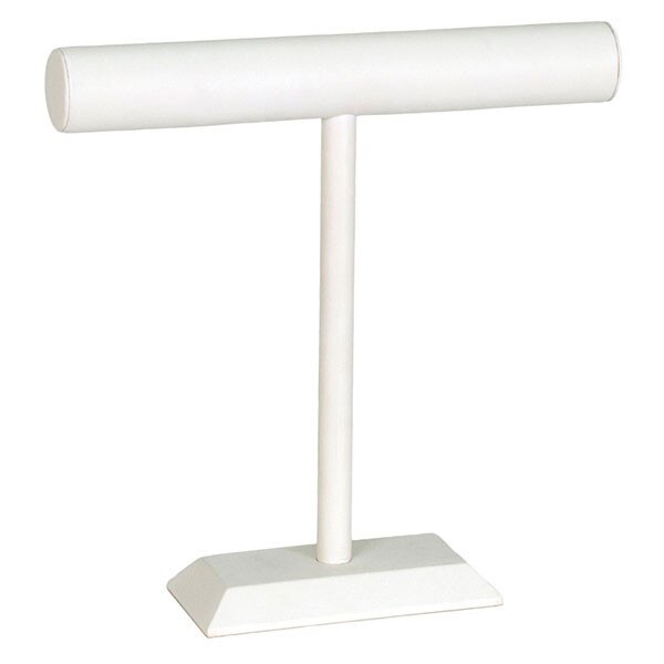 Jewelry T-bar 12"w x 12"h - white leatherette