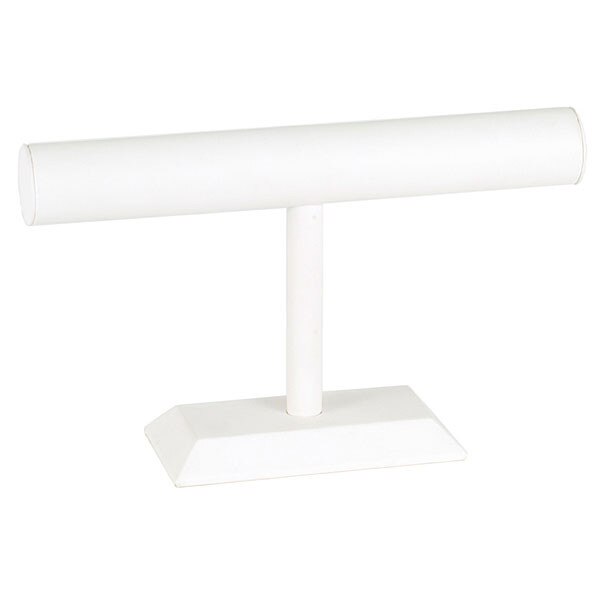 Jewelry T-bar 12"w x 7"h - white leatherette