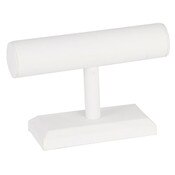 Jewelry T-bar 7"w x 5"h - white leatherette