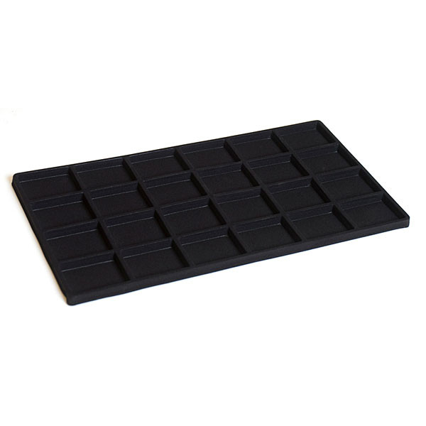 Jewelry tray insert 24 compartments 14"x7-3/4" - black
