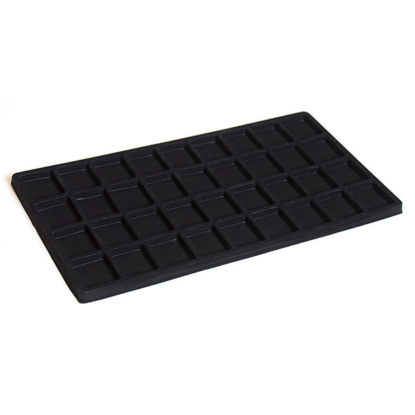 Jewelry tray insert 36 compartments 14"x7-3/4" - black
