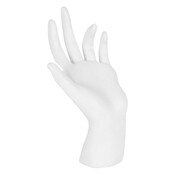 Hand display 6-1/4"h white plastic stands or lays