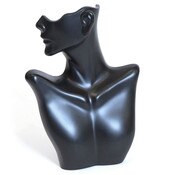 EARRING/NECKLACE DISPLAY BLACK SIDE-PARTIAL FACE/NECK -9.25"Hx7"WDURABLE PLASTIC