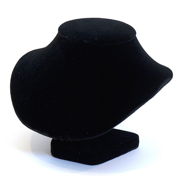 Necklace Display 5-3/4"H Black Velvet Bust