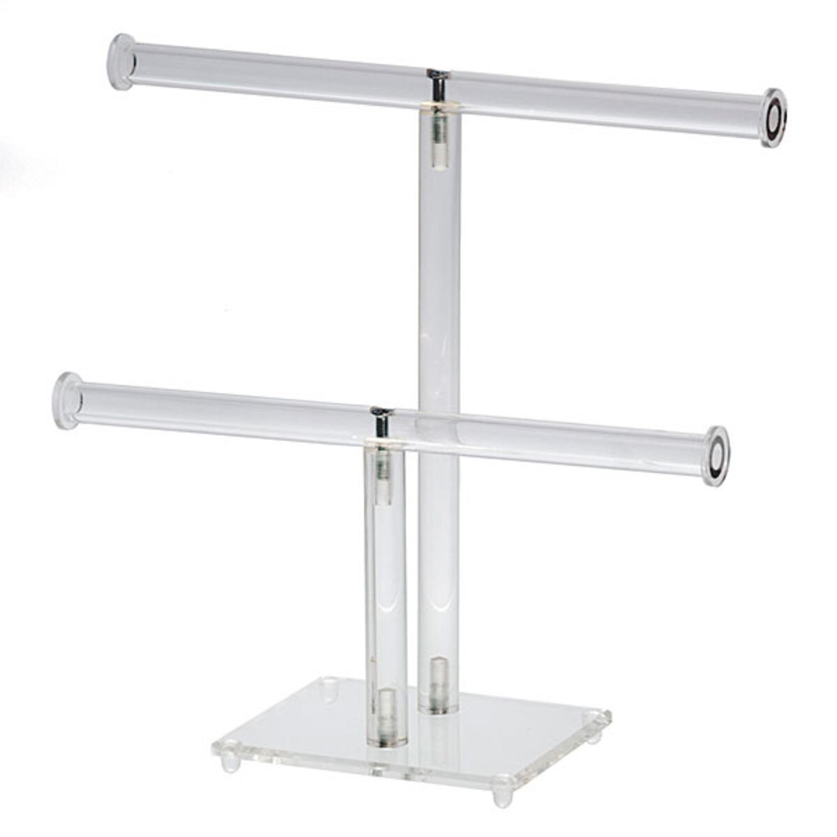 Jewelry double T-bar display 10"wx9-3/4"h - clear acrylic