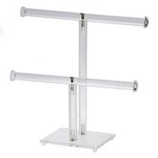 Jewelry double T-bar display 10"wx9-3/4"h - clear acrylic