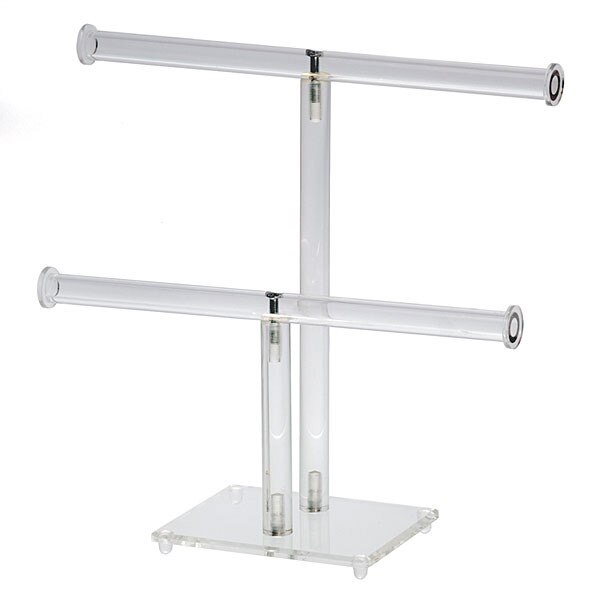 Jewelry double T-bar display 10"wx9-3/4"h - clear acrylic
