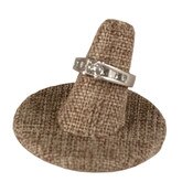 Single ring round base display - burlap