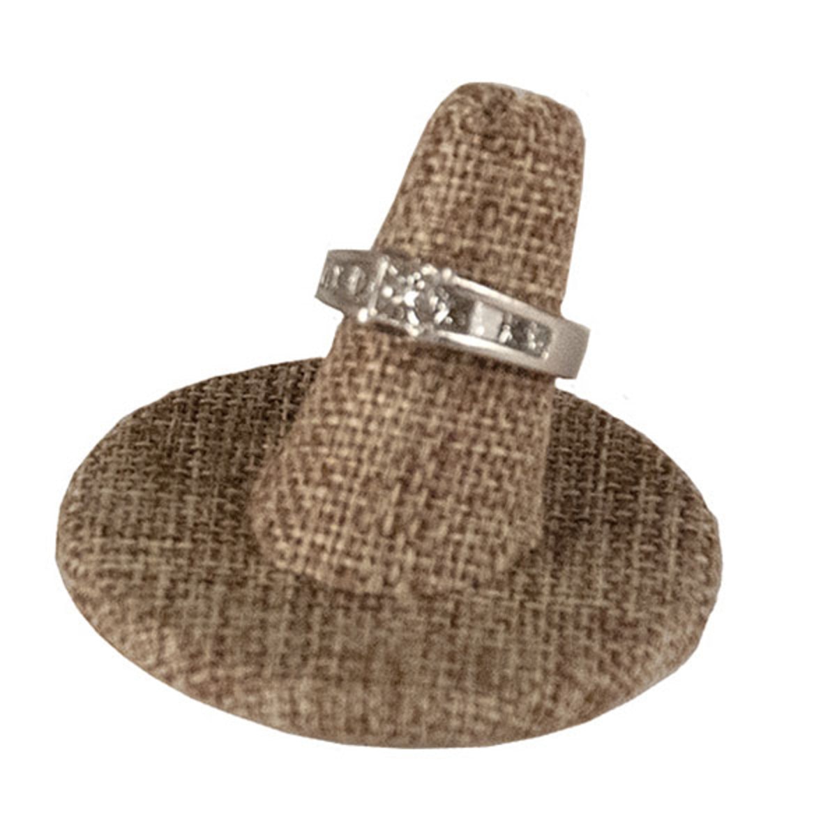 Single ring round base display - burlap