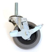 Caster Grey Rubber-Locking 3/8" Stem Non-Marking