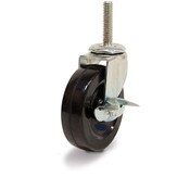 Locking Caster Polyolefin - 3/8 inch stem