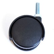 Twin wheel caster 60mm 3/8" thread - black hood