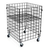 Grid dump bin with casters 24"x24"x34"high - black