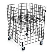 Grid dump bin with casters 24"x24"x34"high - black