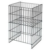 Wire Dump Basket 18"x17"dx30"h with adjustable shelf - Black