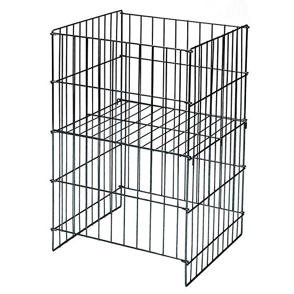 Wire Dump Basket 18"x17"dx30"h with adjustable shelf - Black