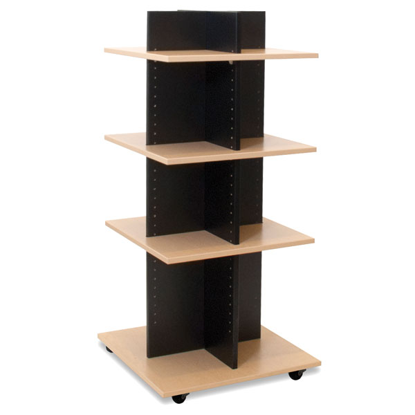 Shelf Tower Knock Down Black w Maple Shelves