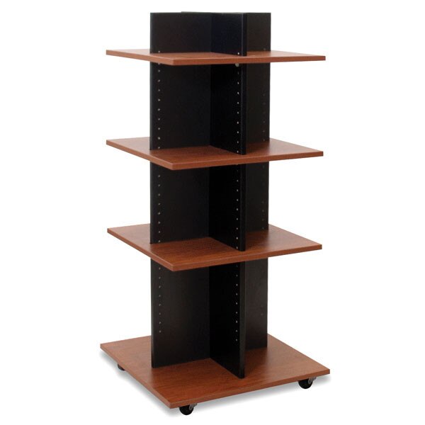 Shelf Tower Knock-Down Black W/Cherry Shelves