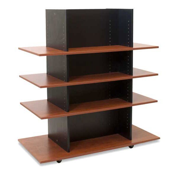 MerchandiserKnock-Down Black W/ 3 Cherry Shelves