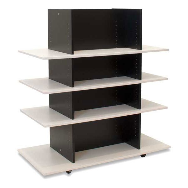 MerchandiserKnock-Down Black W/ 3 White Shelves