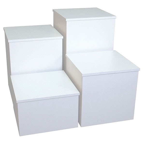 Knock down pedestal square - white 18"x18"x12"h