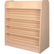 Gondola book unit 48"w x 54"h x 24"d 3"OC slatwall for adjustable shelves - maple